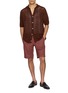 Figure View - Click To Enlarge - PIACENZA 1733 - Short Sleeve Crochet Button Up Cotton Shirt