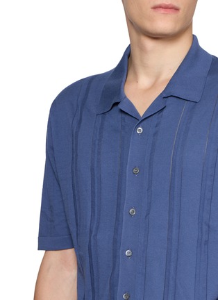  - PIACENZA 1733 - Short Sleeves Ribbed Cotton Camp Shirt