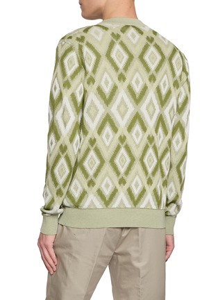 Back View - Click To Enlarge - PIACENZA 1733 - Argyle Knit Silk Cotton Cardigan