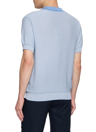 Back View - Click To Enlarge - PIACENZA 1733 - Sailor Knit Silk Cotton Polo Shirt