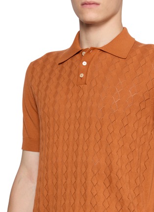  - PIACENZA 1733 - Diamond Open-Knit Cotton Polo Shirt