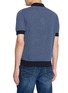 Back View - Click To Enlarge - PIACENZA 1733 - Quarter Zip Knit Silk Linen Polo Shirt