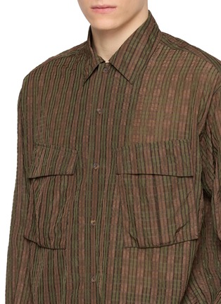  - TOMORROWLAND - Striped Check Double Pocket Collared Shirt