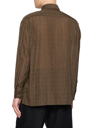 Back View - Click To Enlarge - TOMORROWLAND - Striped Check Double Pocket Collared Shirt