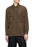 TOMORROWLAND Striped Check Double Pocket Collared Shirt
