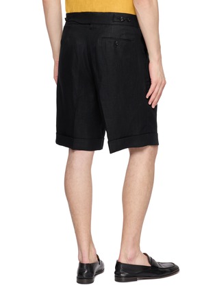 Back View - Click To Enlarge - TOMORROWLAND - Back Belt Pleated Linen Shorts