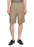 TOMORROWLAND Back Belt Pleated Linen Shorts