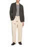 Figure View - Click To Enlarge - TOMORROWLAND - Checked Contrast-Rib Half-Sleeve Knit Tee