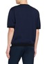 Back View - Click To Enlarge - TOMORROWLAND - Checked Contrast-Rib Half-Sleeve Knit Tee