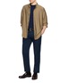Figure View - Click To Enlarge - TOMORROWLAND - Checked Contrast-Rib Half-Sleeve Knit Tee