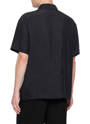 Back View - Click To Enlarge - THE ROW - Palone Short Sleeve Peached Silk Shirt