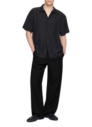 Figure View - Click To Enlarge - THE ROW - Palone Short Sleeve Peached Silk Shirt