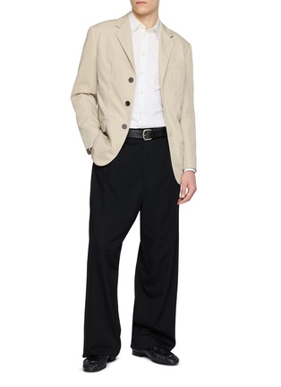 Figure View - Click To Enlarge - THE ROW - Ombre Single Breasted Cotton Blazer