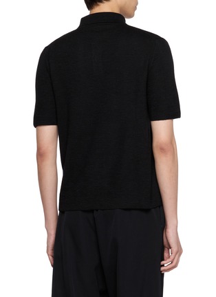 Back View - Click To Enlarge - THE ROW - Ravi Short Sleeve Melanged Polo Shirt