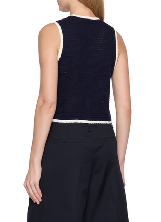 Back View - Click To Enlarge - MO&CO. - Contrast Edge Knit Gilet