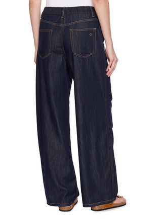 Back View - Click To Enlarge - MO&CO. - Pleated Keen Denim Jeans