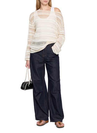 Figure View - Click To Enlarge - MO&CO. - Pleated Keen Denim Jeans
