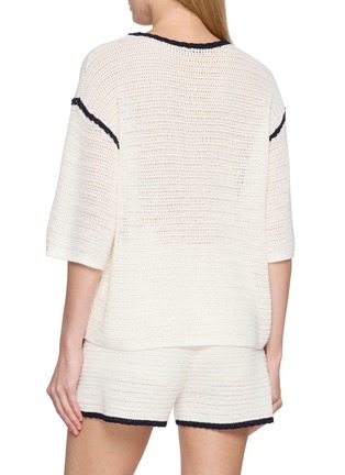 Back View - Click To Enlarge - MO&CO. - Contrast Edge Knit Top