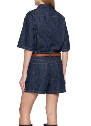 Back View - Click To Enlarge - MO&CO. - Belted Denim Jumpsuit