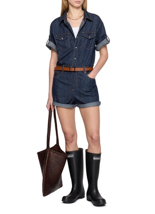 Figure View - Click To Enlarge - MO&CO. - Belted Denim Jumpsuit