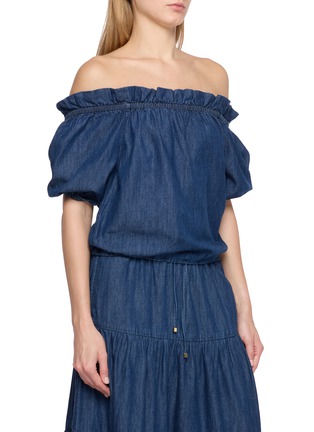 Detail View - Click To Enlarge - MO&CO. - Off Shoulder Denim Top