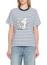 MO&CO. Graphic Printed Striped Cotton T-shirt
