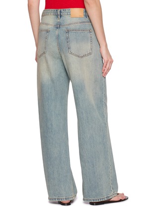 Back View - Click To Enlarge - MO&CO. - Wide Leg Light Wash Jeans