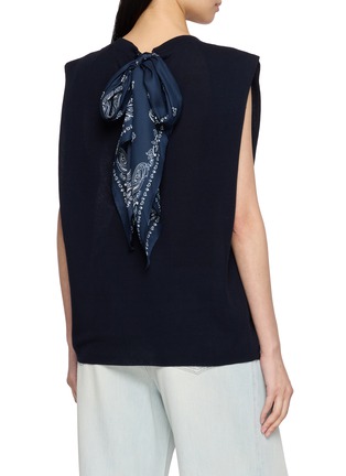 Back View - Click To Enlarge - MO&CO. - Scarf Detail Knit Vest