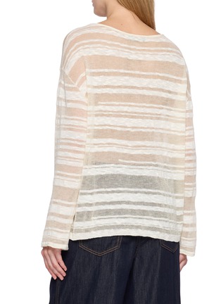 Back View - Click To Enlarge - MO&CO. - Striped Knit Sweater