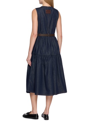 Back View - Click To Enlarge - MO&CO. - Belted Denim Dress