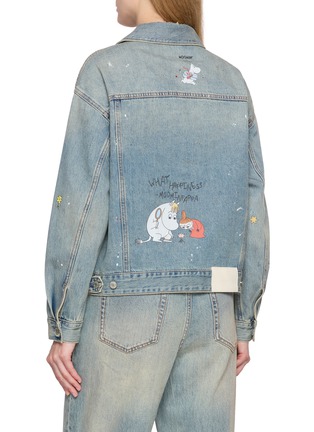 Back View - Click To Enlarge - MO&CO. - x MOOMIN Splatter Graffiti Denim Jacket
