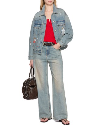 Figure View - Click To Enlarge - MO&CO. - x MOOMIN Splatter Graffiti Denim Jacket