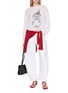 Figure View - Click To Enlarge - MO&CO. - x MOOMIN Long Sleeve Linen Cotton Knit Top