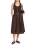 Figure View - Click To Enlarge - MO&CO. - Belted One-piece Long Dress
