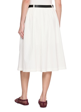 Back View - Click To Enlarge - MO&CO. - Include Belted A-line Cotton Blend Skirt