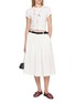 Figure View - Click To Enlarge - MO&CO. - Include Belted A-line Cotton Blend Skirt