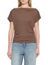 MO&CO. Tie Back Ruched Silk Blend Top