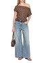 Figure View - Click To Enlarge - MO&CO. - Tie Back Ruched Silk Blend Top