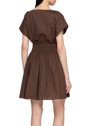 Back View - Click To Enlarge - MATTEAU - Shirred Waist Cotton Mini Dress