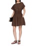 Figure View - Click To Enlarge - MATTEAU - Shirred Waist Cotton Mini Dress