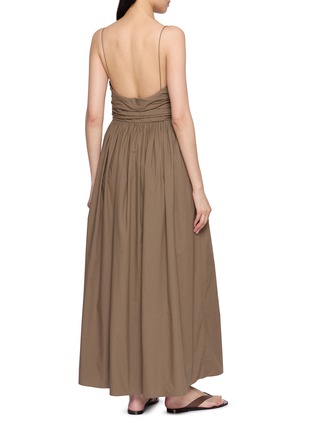 Back View - Click To Enlarge - MATTEAU - Gathered Bodice Cotton Midi Dress