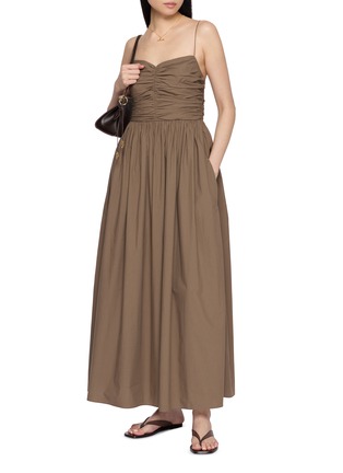 Figure View - Click To Enlarge - MATTEAU - Gathered Bodice Cotton Midi Dress