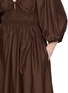  - MATTEAU - Shirred Plunge Cotton Midi Dress