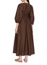 Back View - Click To Enlarge - MATTEAU - Shirred Plunge Cotton Midi Dress