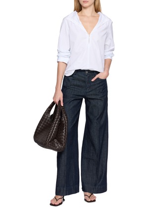 Figure View - Click To Enlarge - NOIR - Wide Leg Denim Jeans