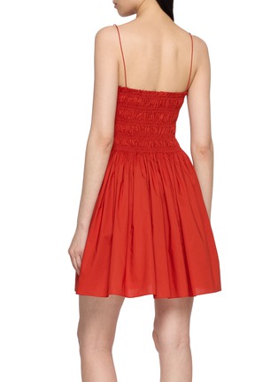 Back View - Click To Enlarge - MATTEAU - Shirred Bodice Cotton Mini Dress