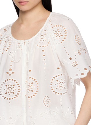  - MATTEAU - Short Sleeve Floral Broderie Cotton Blouse