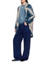 Figure View - Click To Enlarge - SUZUSAN - Cross Print Seamless Upside Down Cape
