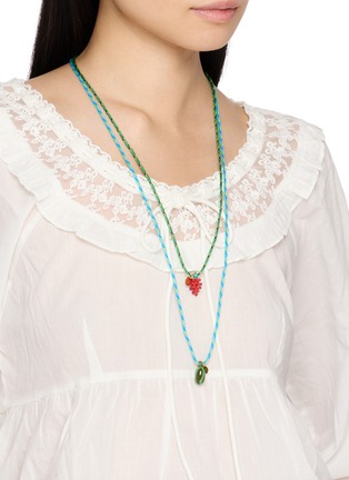 Figure View - Click To Enlarge - SORBET ISLAND - Raspberry Charm Adjustable Necklace