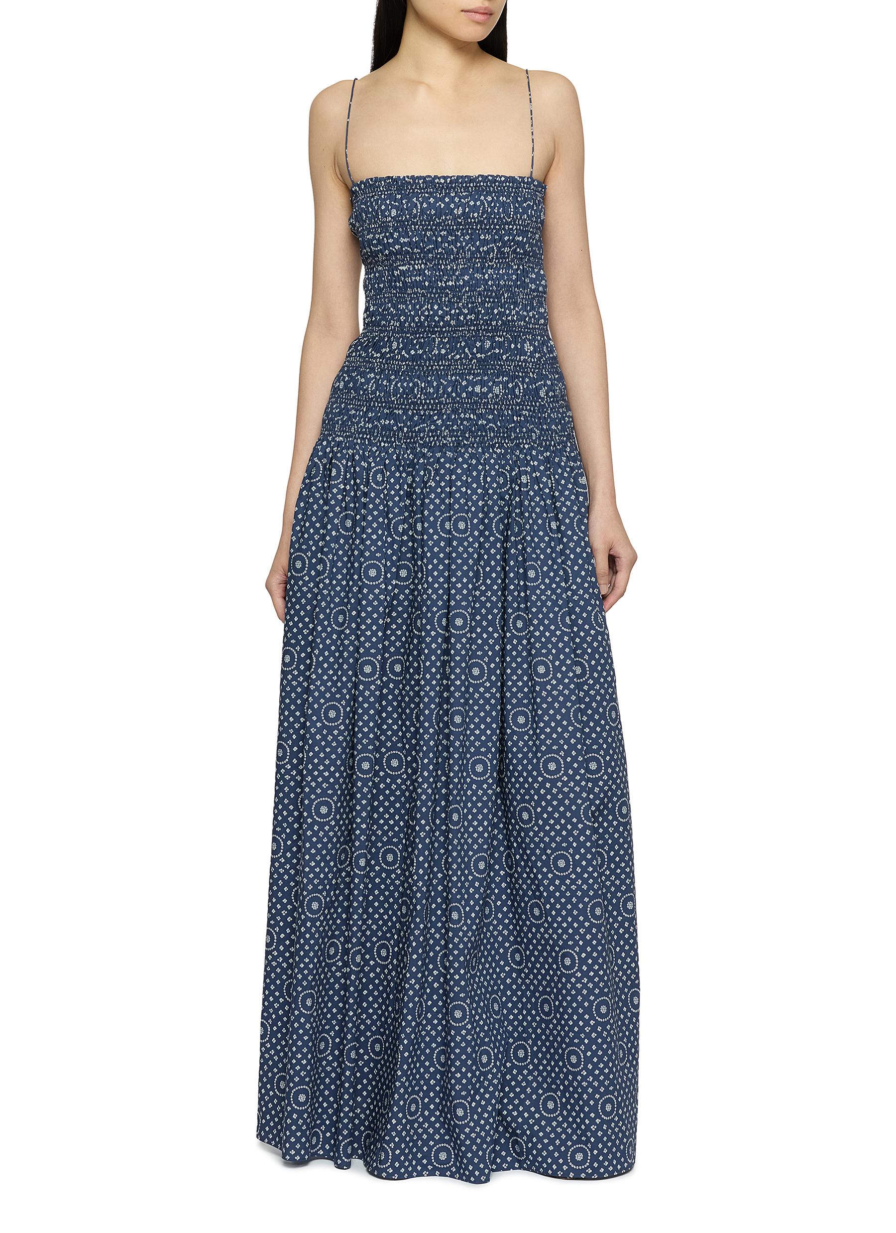shirred drop waist maxi dress Shirred Drop Waist Maxi Dress